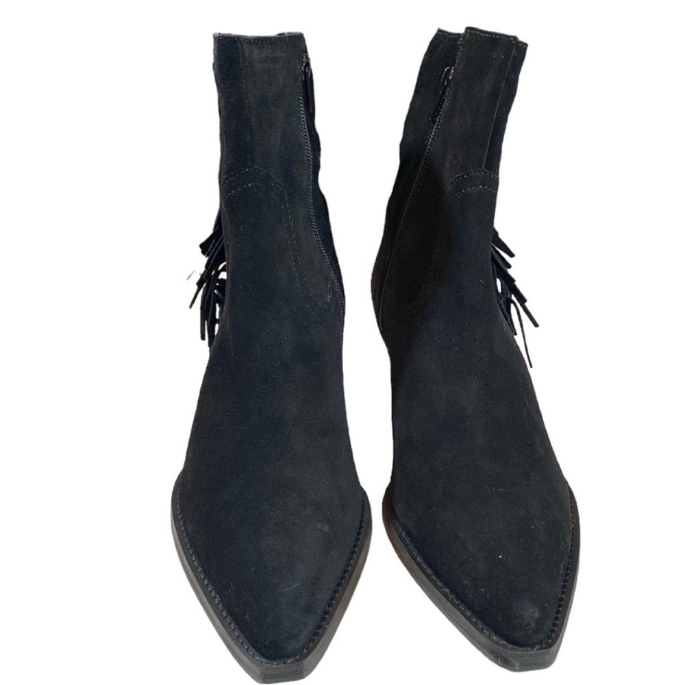 NWOB Coconuts by Matisse for Free People Black Suede Fringe Ankle Boots - Picture 4 of 12